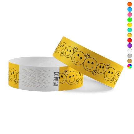 Pulseras de Tyrex con carita feliz - 100 unidades