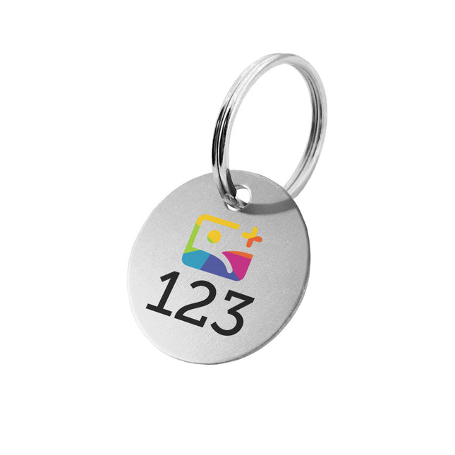 Llavero de aluminio con tu numero y logotipo a todo color - Por unidad