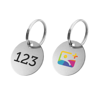 Llavero de aluminio con numero y logotipo doble cara - Por unidad