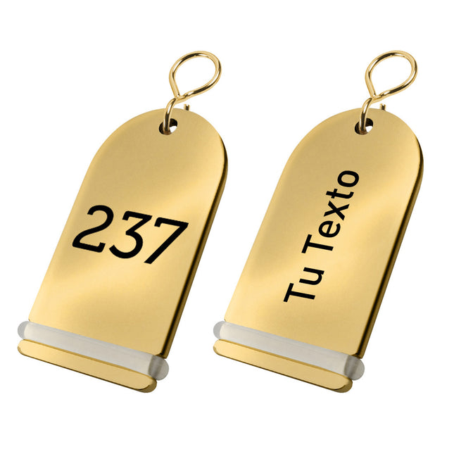 Llavero para hotel Pigalle de laton 84x45 mm personalizable - Por unidad