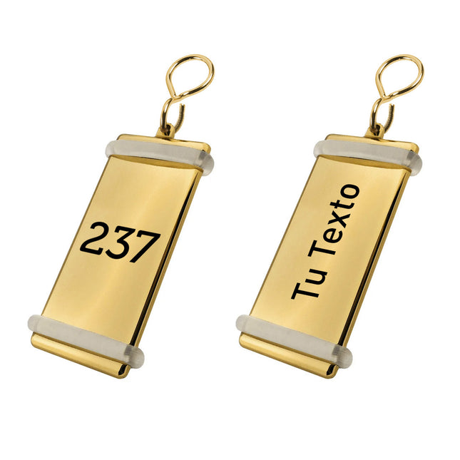 Llavero para hotel Montparnasse de laton 33x77 mm personalizable  - Por unidad