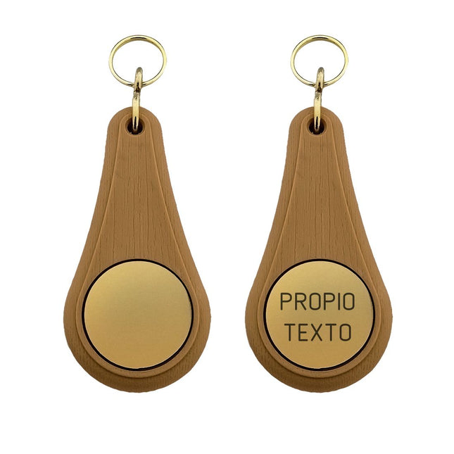 Llavero para hotel de plastico Wellness marrón oscuro 110x55 mm - Por unidad