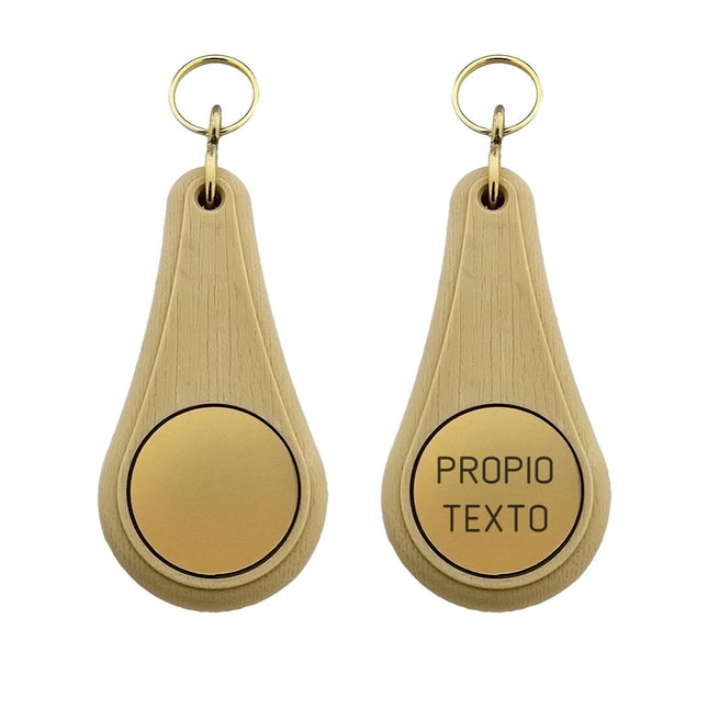 Llavero para hotel de plastico Wellness marrón claro 110x55 mm - Por unidad