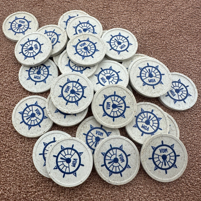 Fichas de carrito de la compra de fibra de madera €1  personalizadas - 100 unidades