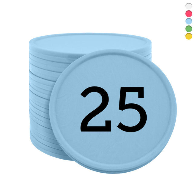 Fichas de plastico numeracion Ø35mm 1 a 100 - Por 100 unidades