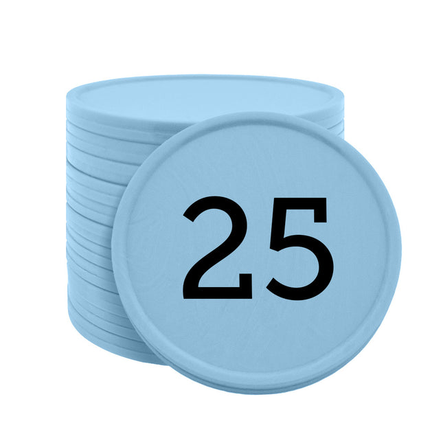 Fichas de plastico numeracion Ø35mm 1 a 100 - Por 100 unidades