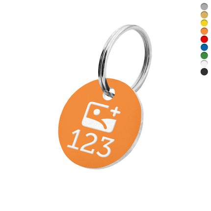 Llavero de acrilico redondo con tu logotipo y numero - Por unidad