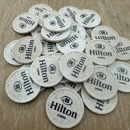 Fichas en fibra de madera personalizadas Ø29 mm - 100 unidades