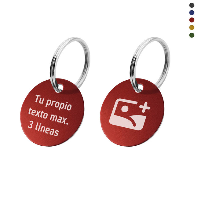 Llavero de aluminio con texto y logotipo doble cara - Por unidad