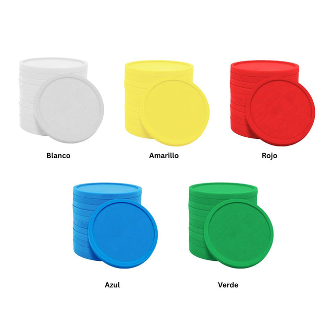 Fichas de plastico para carrito de la compra €2 personalizadas - 100 unidades