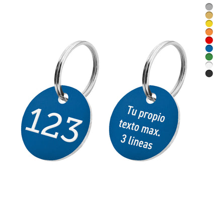 Llavero de acrilico numero y texto personalizable doble cara - Por unidad