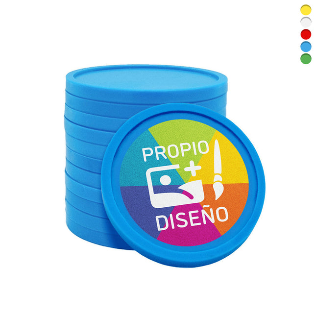 Fichas de plastico para carrito de la compra €2 personalizadas - 100 unidades