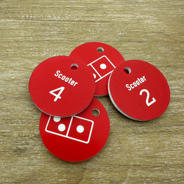 Llavero de acrilico texto, numero y logotipo personalizable doble cara - Por unidad