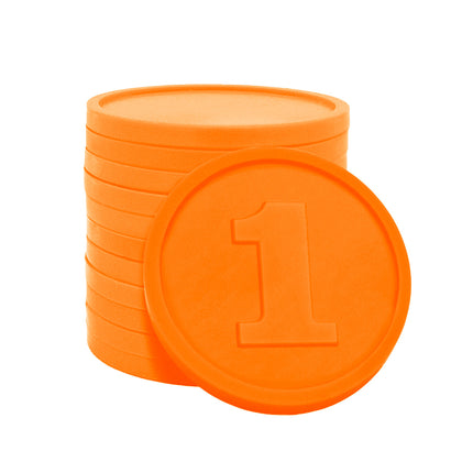 Fichas de plastico con el número ''1'' Ø29 mm - 250 unidades