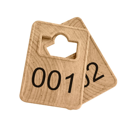 Fichas para guardarropa de fibra de madera Tiffany WOOD  - 100 unidades
