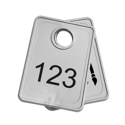 Fichas para guardarropa plateada  Tiffany 36x50 mm Personalizada - Por unidad