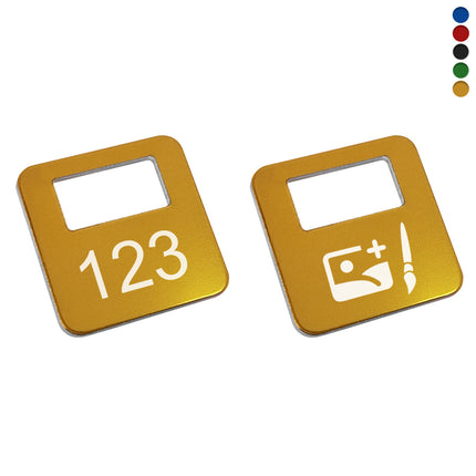 Fichas para guardarropa de aluminio Allox de color 35x35 mm
