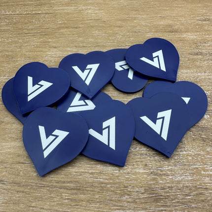 Fichas de plastico corazon personalizadas 40x40 mm - 100 unidades