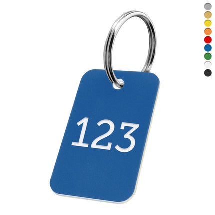 Llavero rectangular de acrilico con numeracion - Por unidad