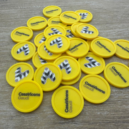 Fichas de plastico para carrito de la compra €1 personalizadas - 100 unidades