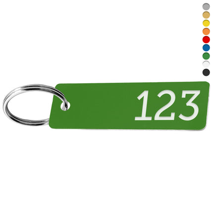 Llavero rectangular de acrilico con numeracion - Por unidad