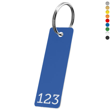 Llavero rectangular de acrilico con numeracion - Por unidad