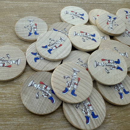 Fichas de madera personalizadas impresas Ø29 mm - 100 unidades