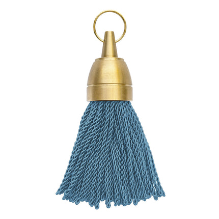 Llavero para hotel Philadelphia de laton con borlon azul hielo - Por unidad