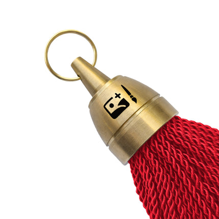 Llavero para hotel Philadelphia de laton grabado con borlon rojo - Por unidad