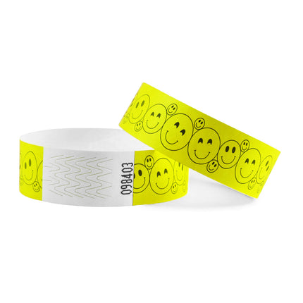 Pulseras de Tyrex con carita feliz - 100 unidades