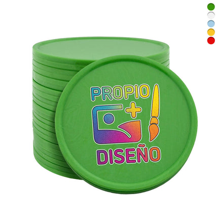 Fichas de plastico personalizadas  Ø35 mm - 100 unidades
