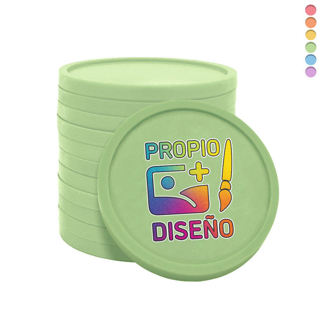 Fichas personalizadas recicladas Ø29 mm - 100 unidades